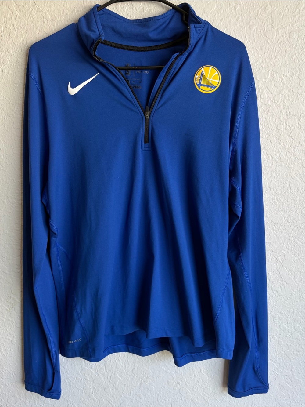 Golden State Warriors Nike Dri-Fit 1/4 Zip Blue Light Jacket - Men’s XL